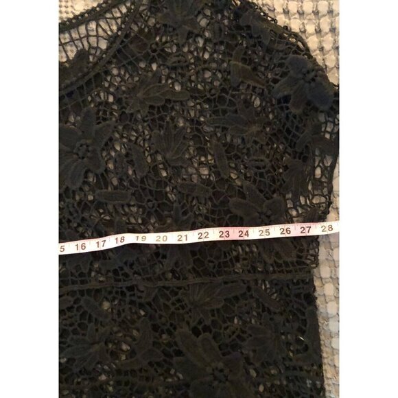 NWT Women's LANE BRYANT Crochet Blouse Black Size 22/24 Flower Pattern - Picture 9 of 10